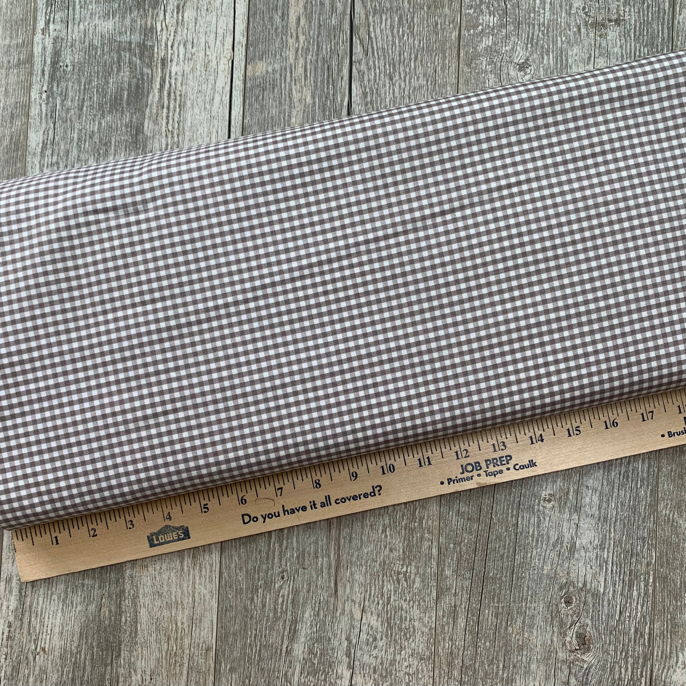 Fabric-by-the-Yard: Grey/Brown Gingham