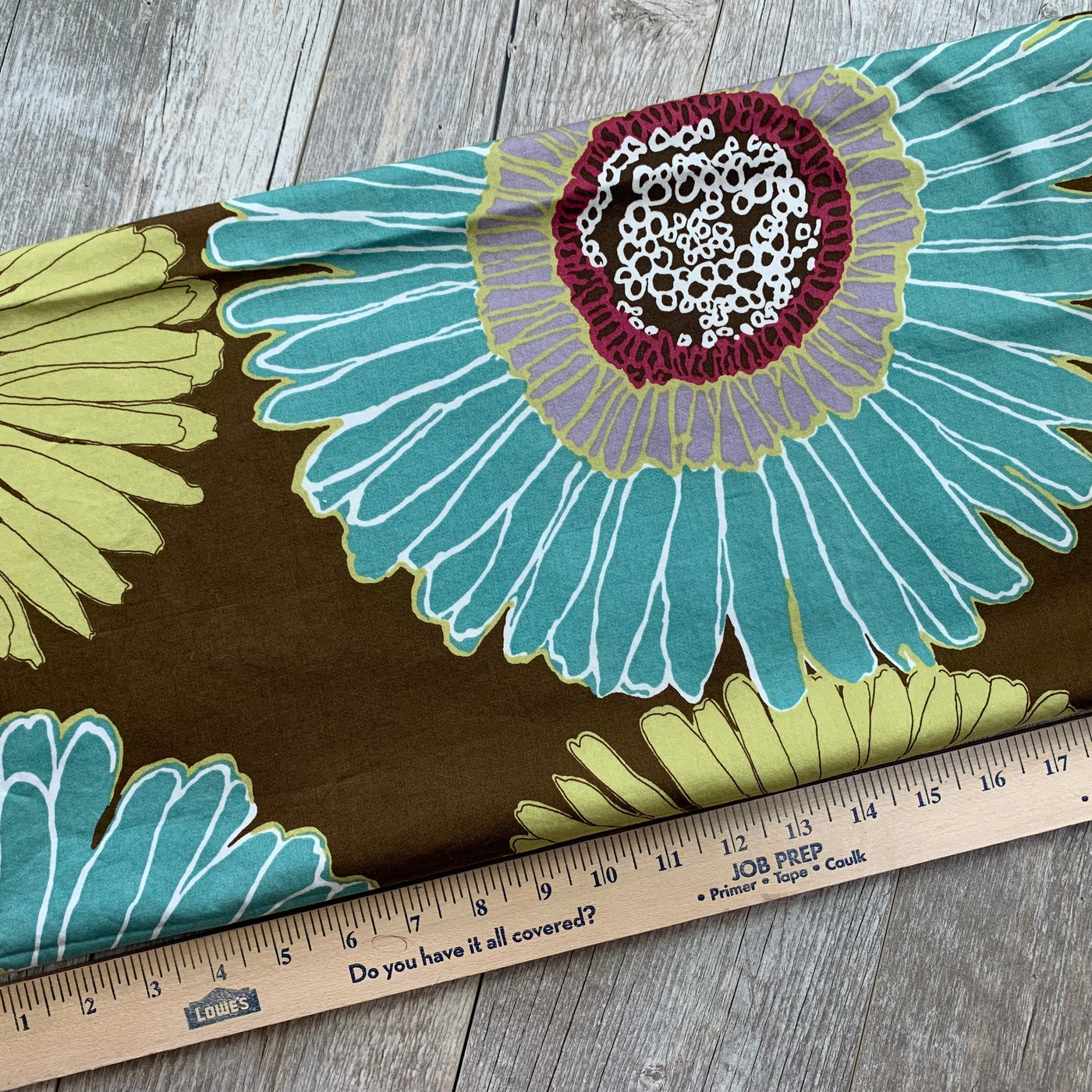 Fabric-by-the-Yard: Giant Flowers on Brown